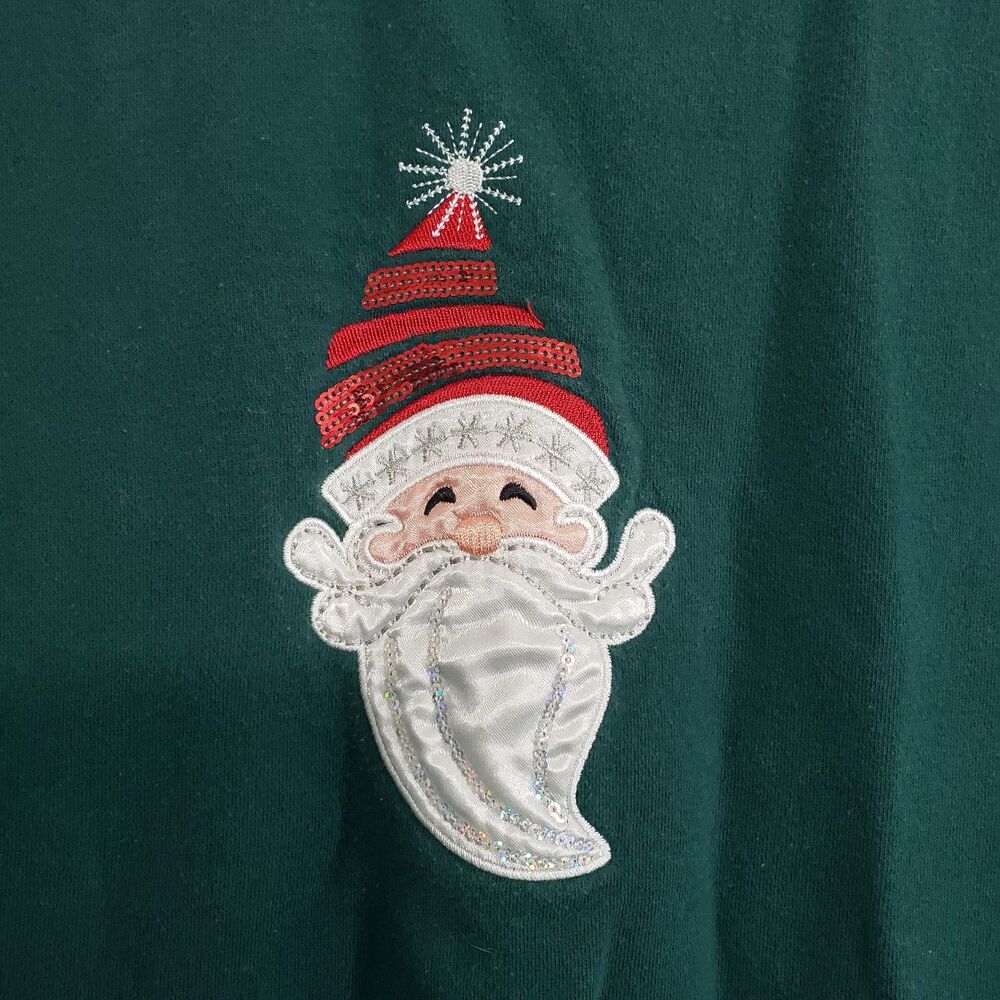Adorable Holiday Editions Santa Sweatshirt, Size XL - Picture 2 of 6